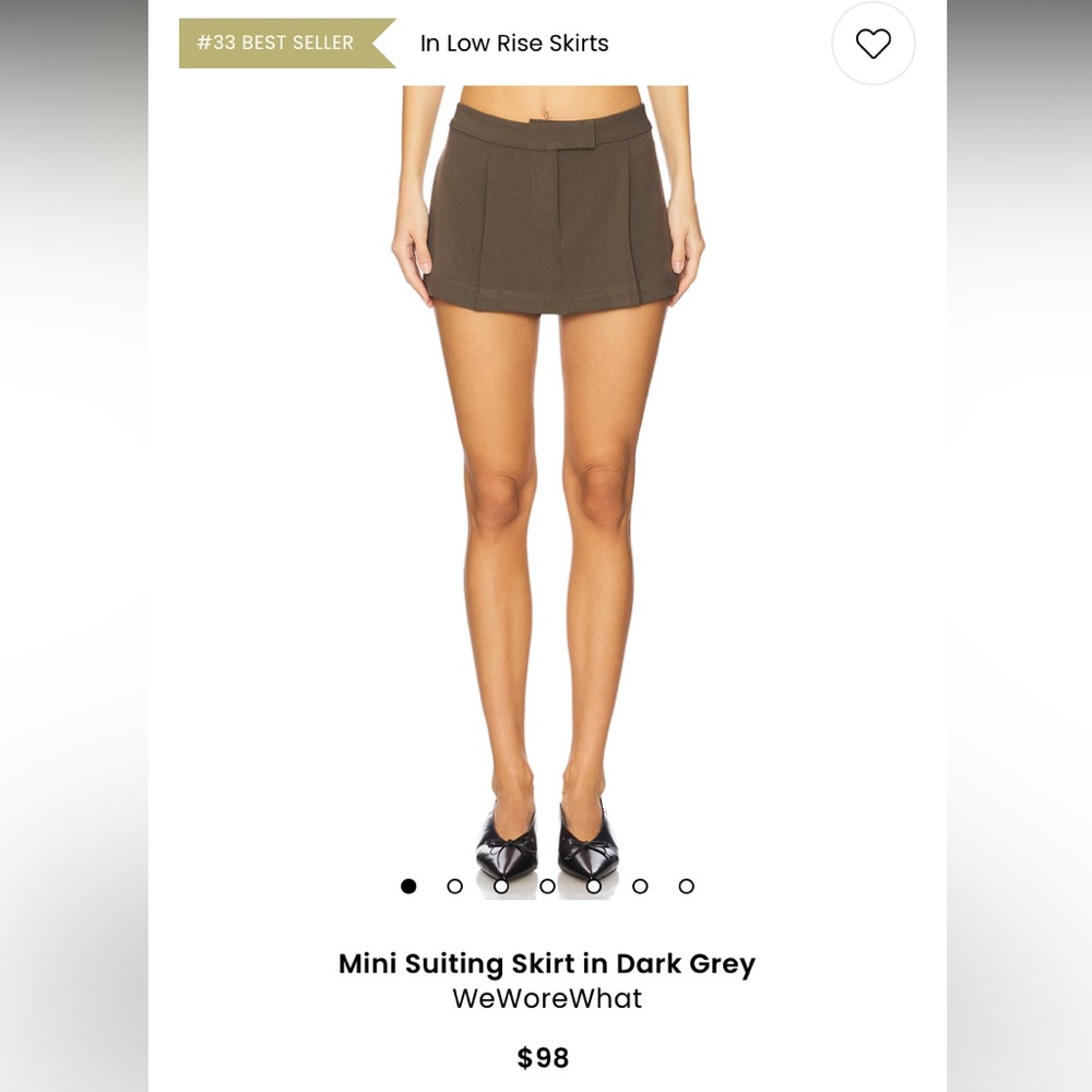 WeWoreWhat Dark Grey Mini Suiting Skirt